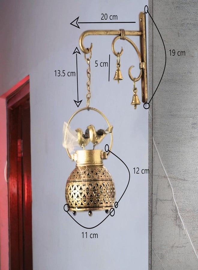 RusticDior Hanging Bird Tealight Candle Holder with Bracket, Bells and Nails, Metal Wall Mounted Tealight Holder for Decor - Image 3